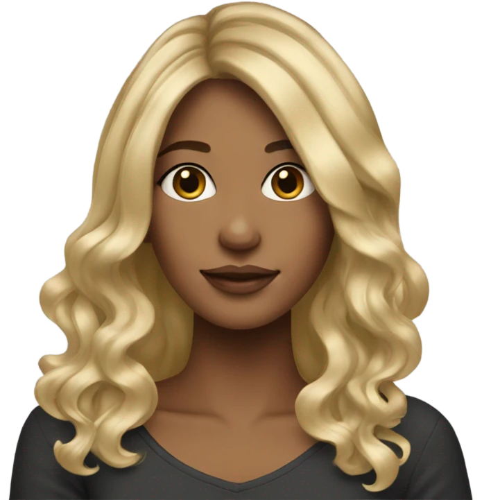blonde girl with pretty balayage hair emoji