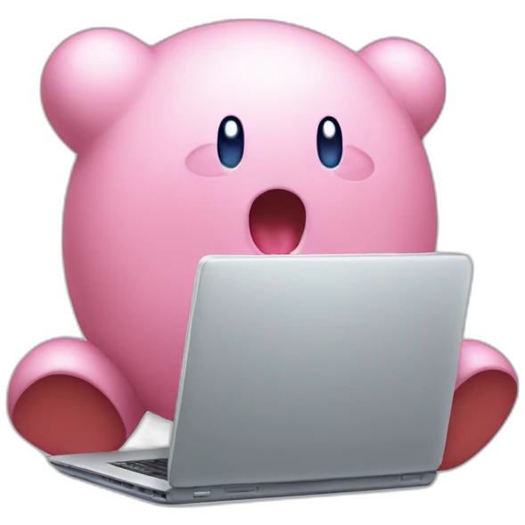 kirby eating a laptop emoji