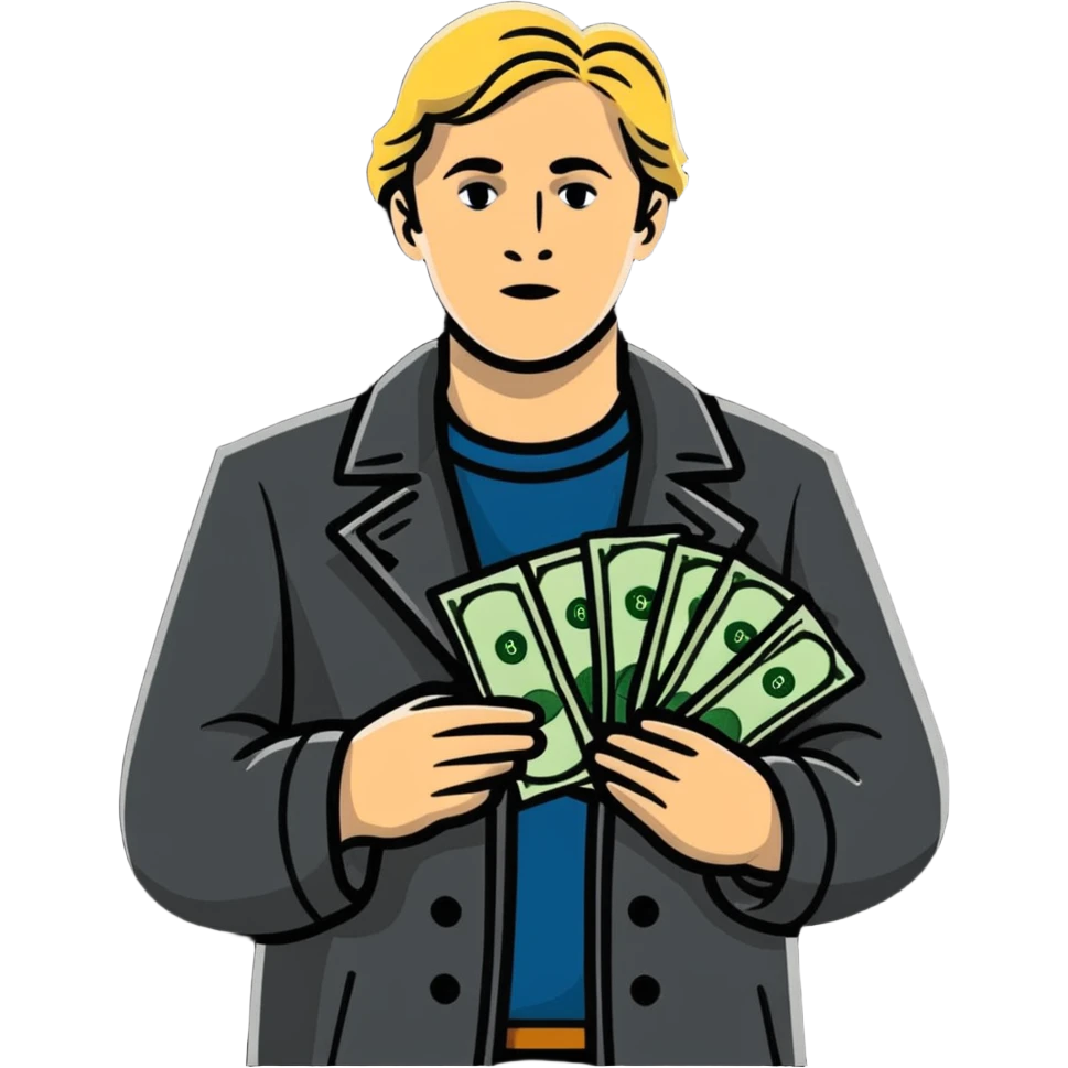 Nikolai Astrup, Norwegian politician, holding a pack of money in his hand emoji