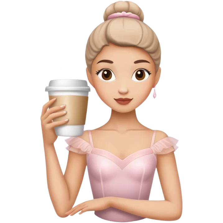 bailarina con la cara de tu taza de café emoji