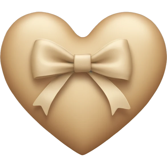 Beige heart with bow emoji