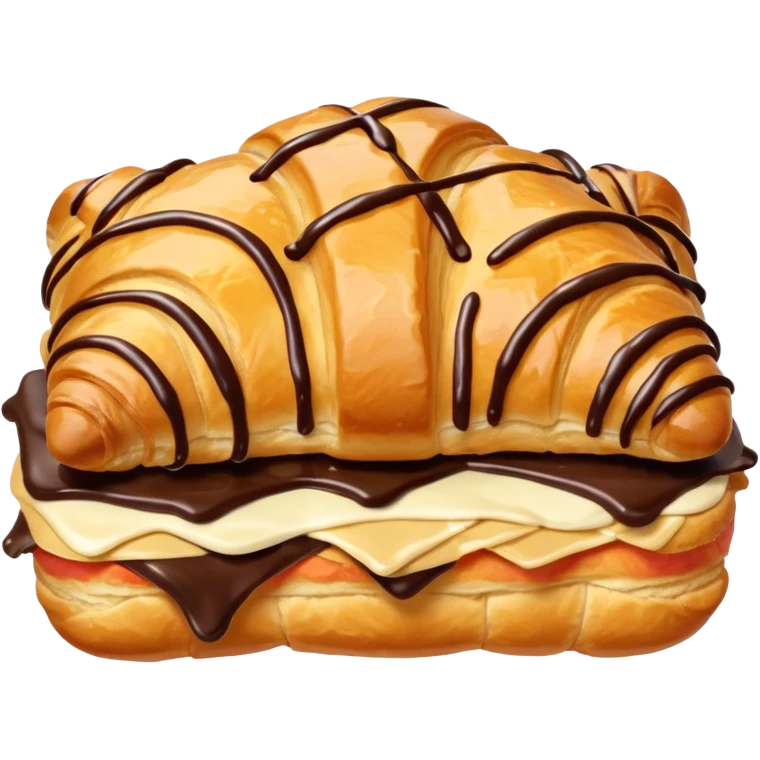 A square crossaint and it has chocolate on the edges emoji