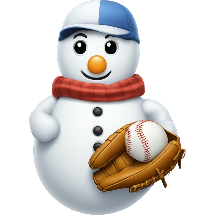 snowman with a baseball glove emoji