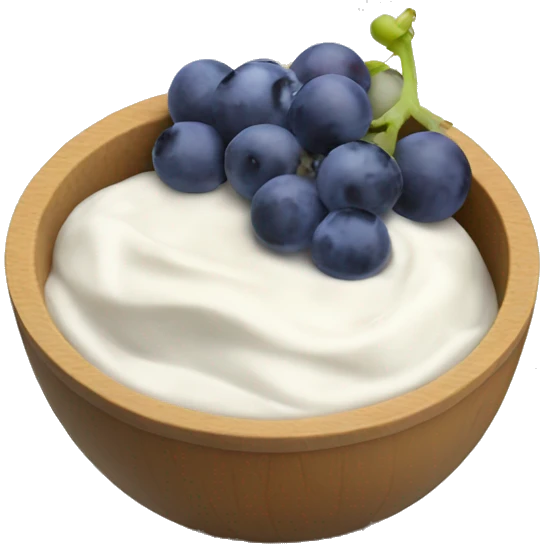 yoghurt bowl with grapes and blueberries emoji