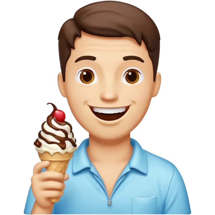 Banda eating ice cream emoji