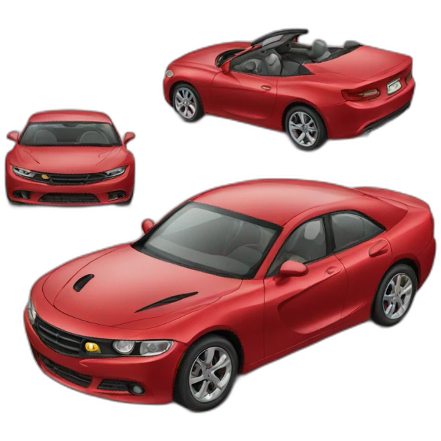 Red car with alloy wheels emoji
