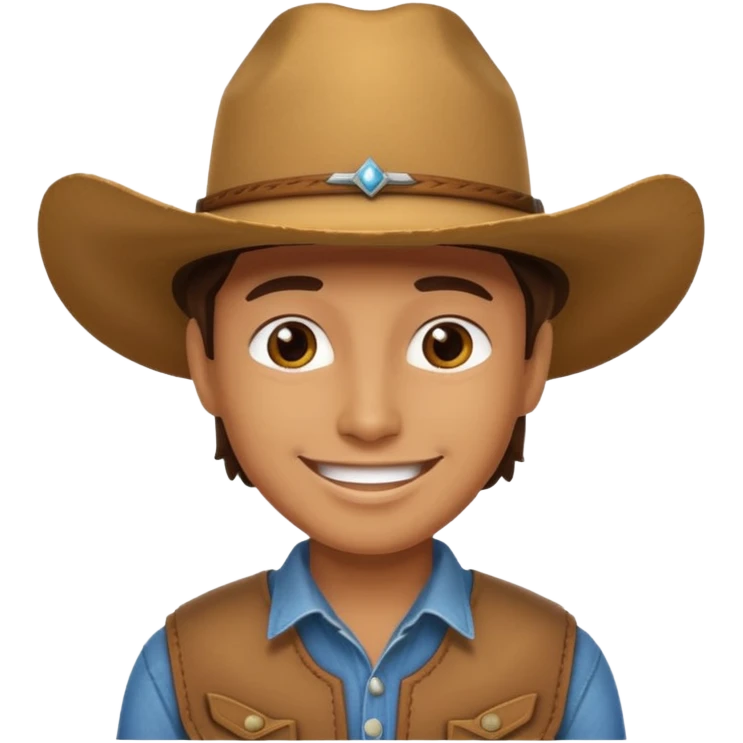 Turn the grinning emoji into one with a cowboy hat on emoji