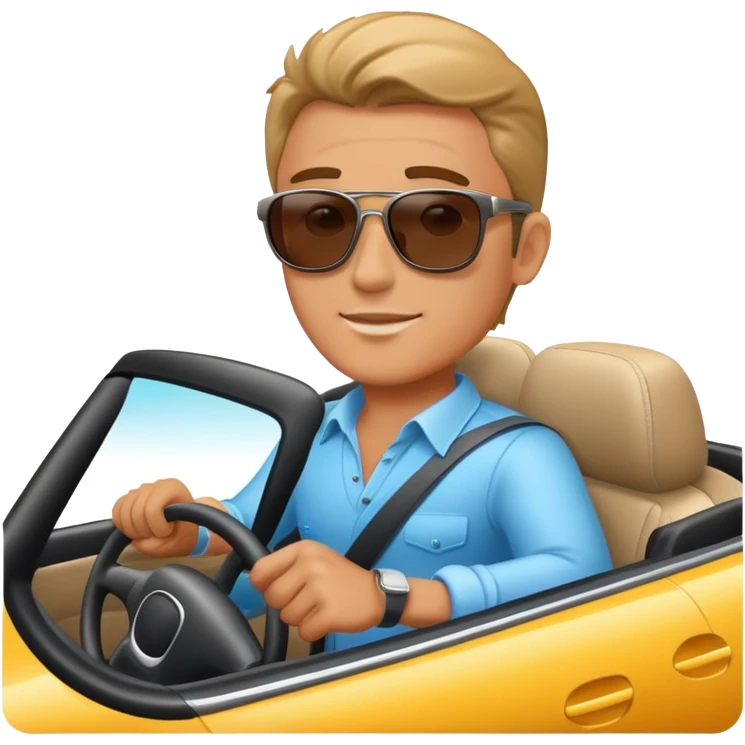 hombre conduciendo un coche emoji