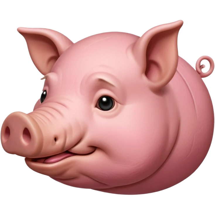 Realistic pig side view, less cartoony emoji