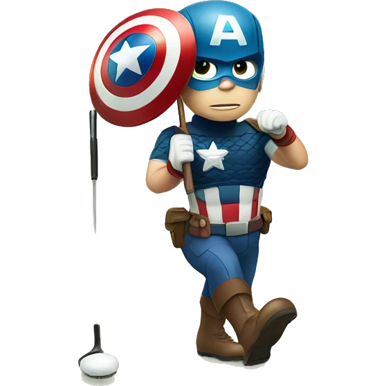 Captain America golfing emoji
