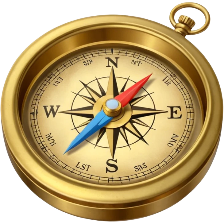 Travel compass pointing to adventure emoji