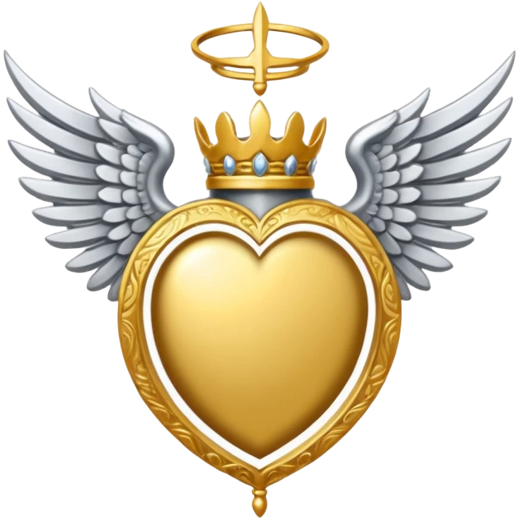 Holy Saint  Emblem with Silver wings emoji