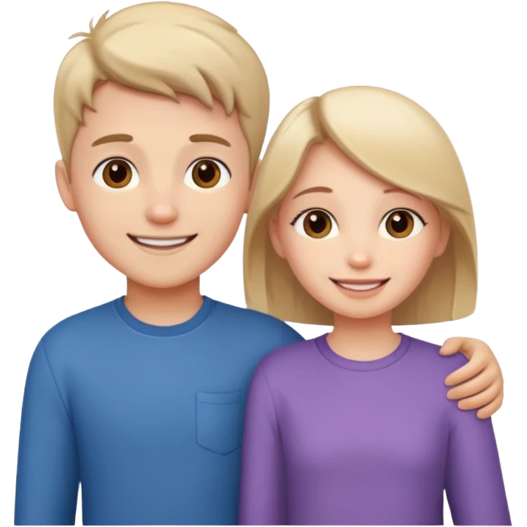 Cute Boy And Cute Girl Standing Love  emoji