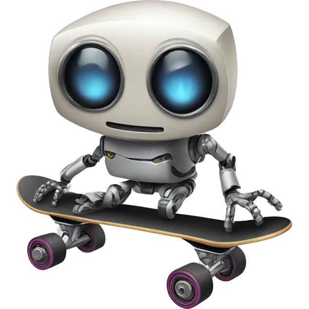 Skateboarding robot emoji