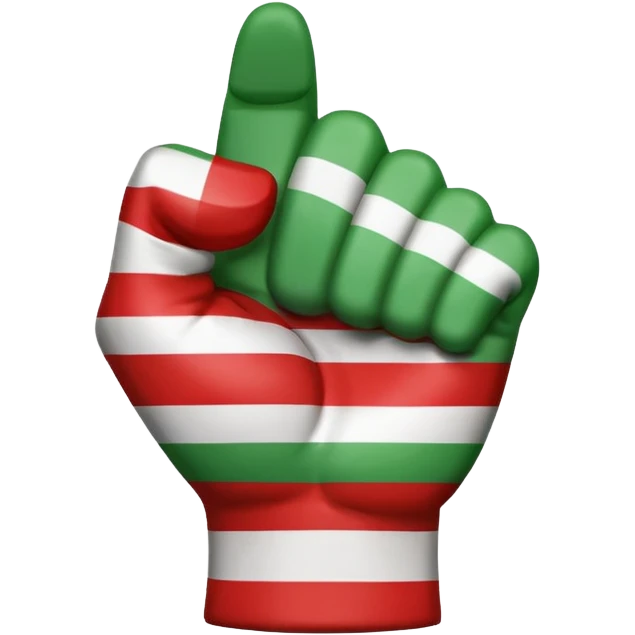 This fist emoji ✊ but instead of yellow it’s the three Italian flag colors. Don’t change anything about the fist shape or shading, just the 3 colors striped  emoji