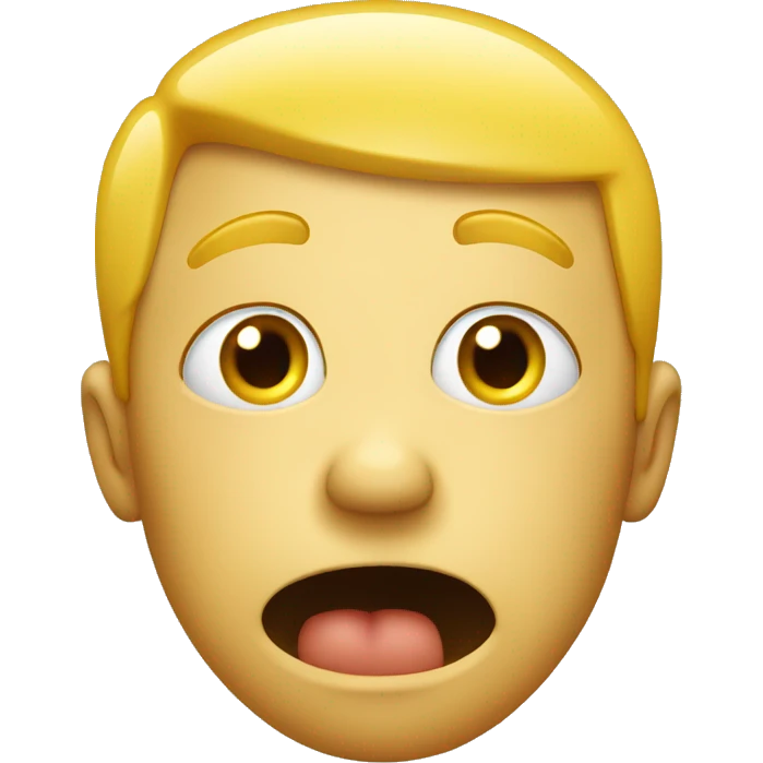 Embarrassed yellow head with two hands on mouth  emoji