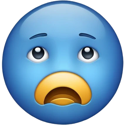 A blue emoji saying no emoji
