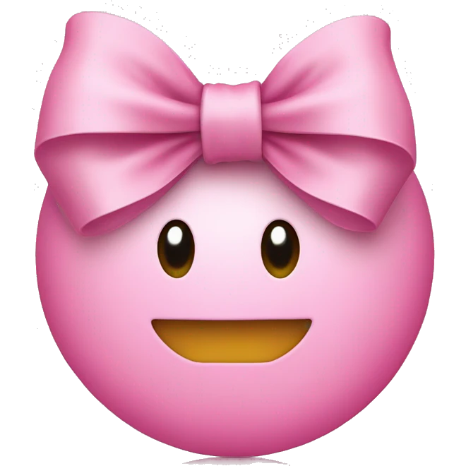 Smiley face with a pink bow emoji