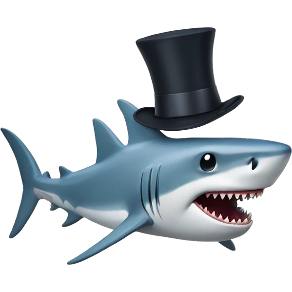 shark with tophat emoji
