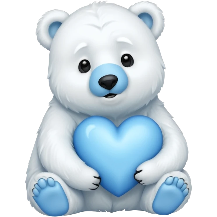 🐻‍❄️🩵  crea uno oso y una osa abrazando el corazón emoji