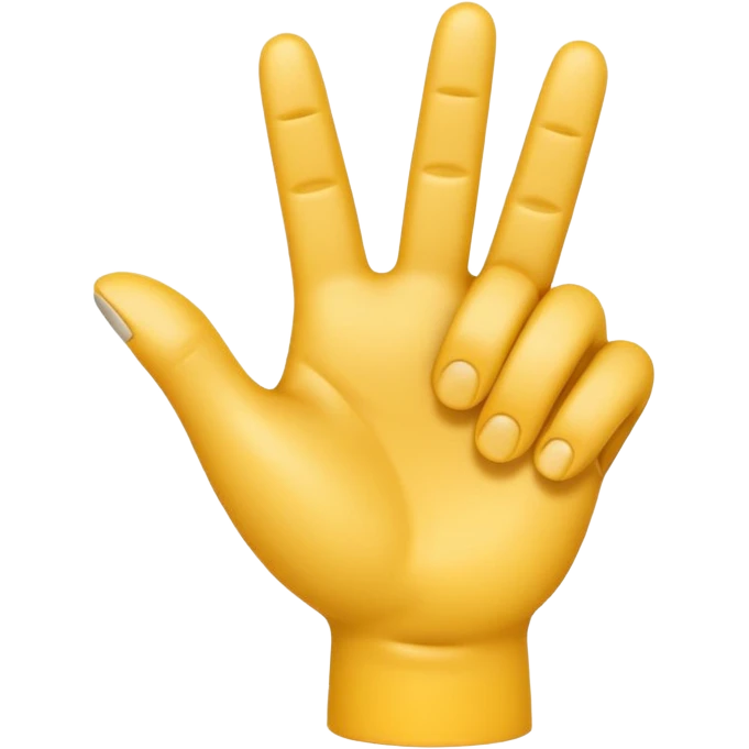 A 3D emoji in iOS emoji aesthetic style of a hand making a trigger-like gesture, with the index finger extended forward and the thumb raised upward, other fingers folded, clean white background, glossy and smooth Apple-style design

 emoji