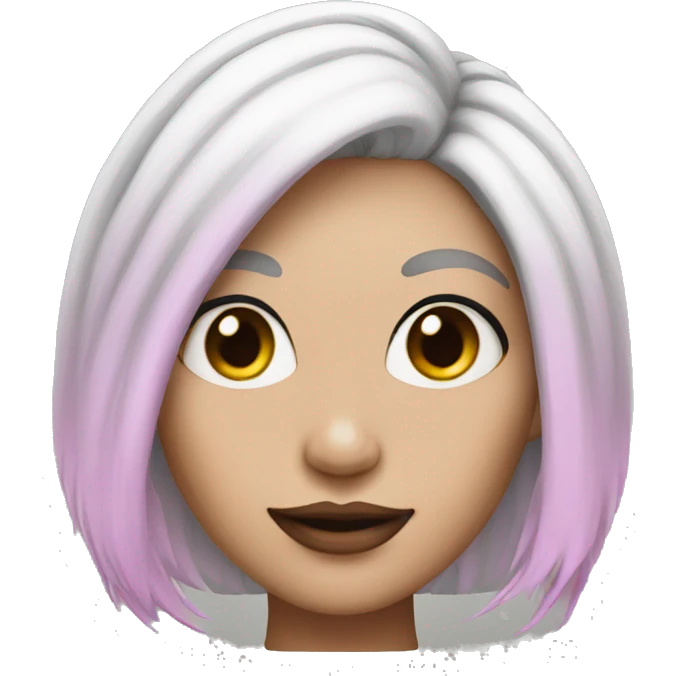 Pink skin woman with white hair and black horns emoji