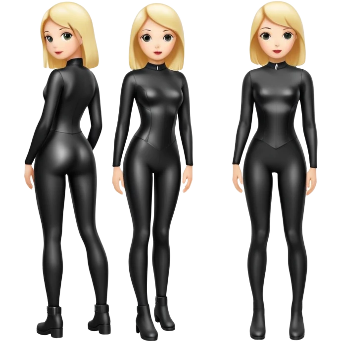girl in tight latex outfit, full body emoji