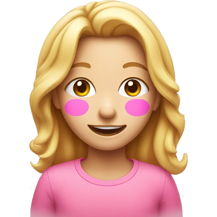Pink face winking emoji