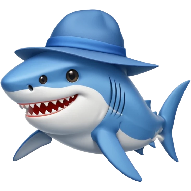 Shark wearing a hat  emoji