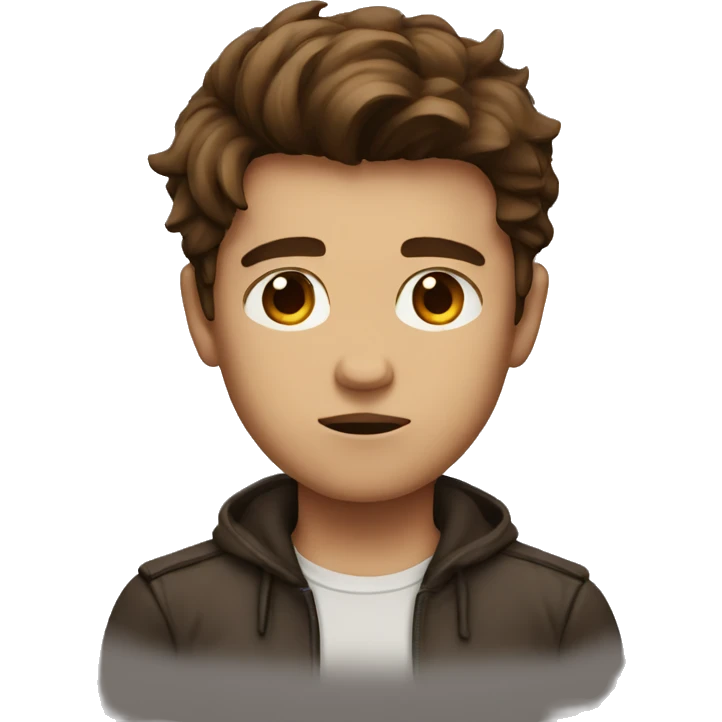 mean boy with brown hair emoji