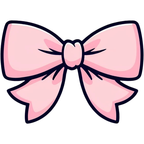 a cute little pink bow emoji