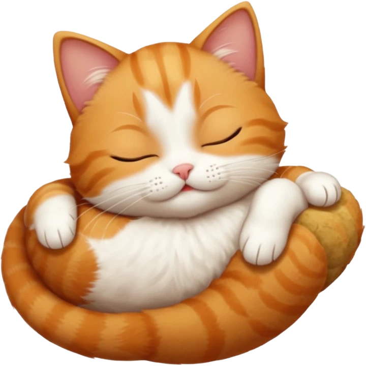 ginger and white small cat in funny positions upside down with eyes closed emoji
