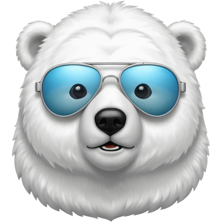 Polar bear with avaitor Sunglasses  emoji