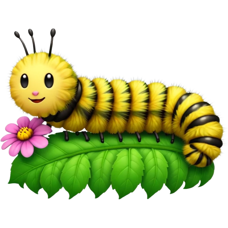 
caterpillar on flower emoji