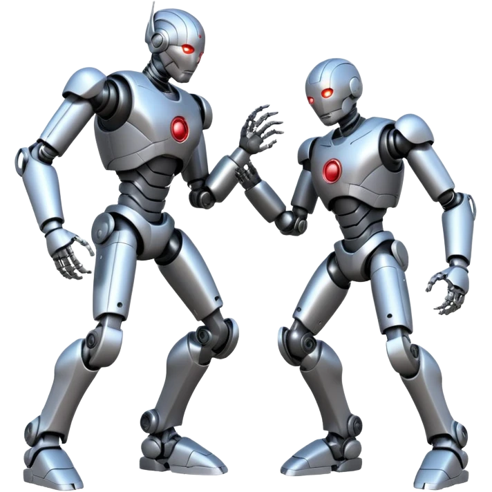 robotic fight between two futuristic robots like ultron   emoji