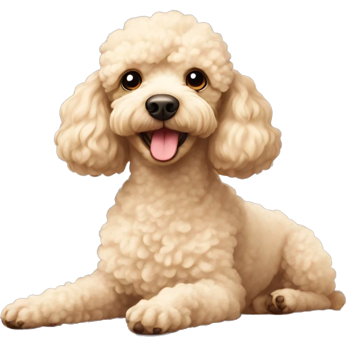 Poodle laying in the sun emoji