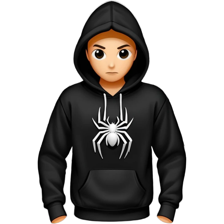 The Black Sp5der Hoodie features a black base with distinctive middle spot where there is a spider web on it, and the whole hoodie is black in the spider web in the middle is black with the no spider in the middle, NO SPIDER just a web emoji