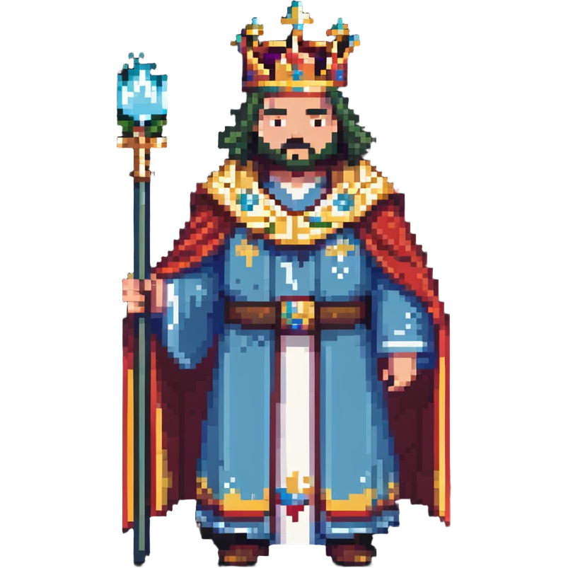 king with crown and robe emoji
