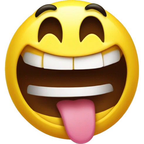 1 yellow smiley with a big closed mouth smile and tongue out the side of the mouth. yummy concept emoji