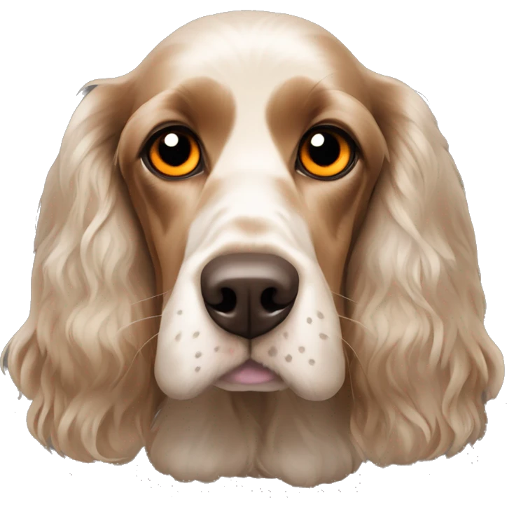 English cocker spaniel with orange eyes emoji