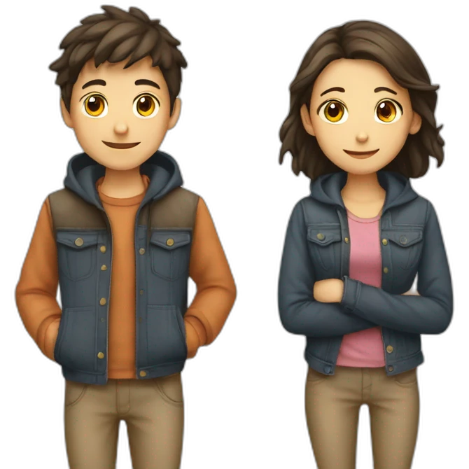 Generate an emoji of two friends boy and girl  emoji