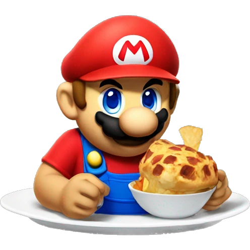 Mario eating food emoji