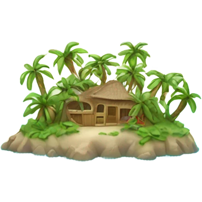 Island in ocean emoji
