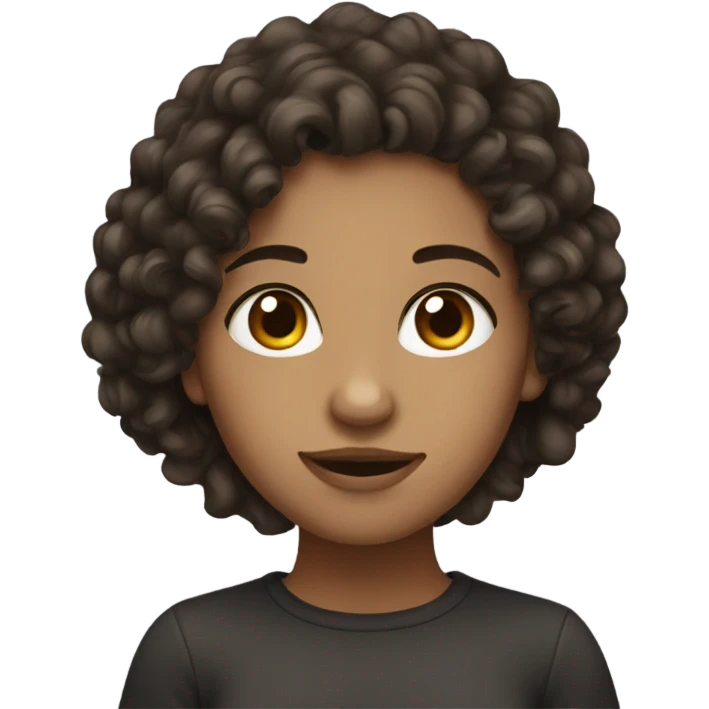 pretty girl with curly dark brown hair  emoji