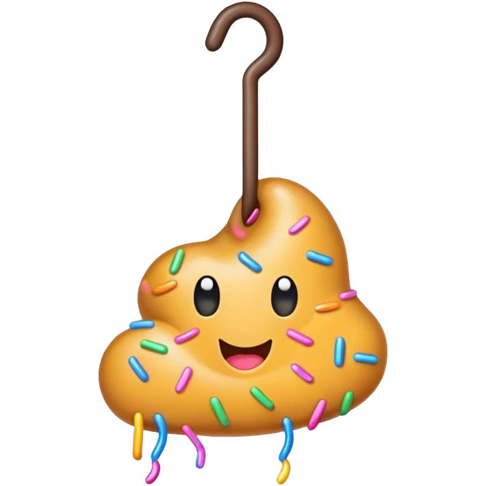 a poo with sprinkles and a hanger emoji