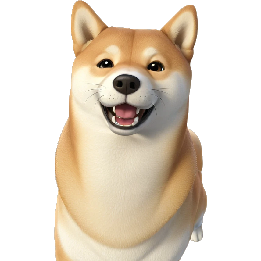 shiba inu with open mouth emoji