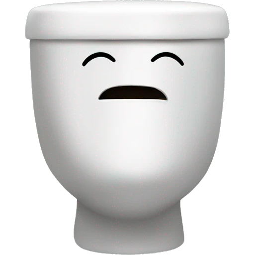 a toilet with a head emoji