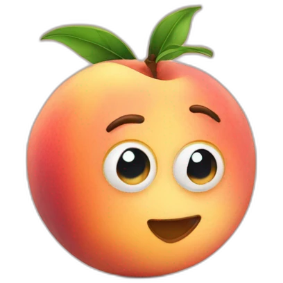 smirking peach with big eyes emoji