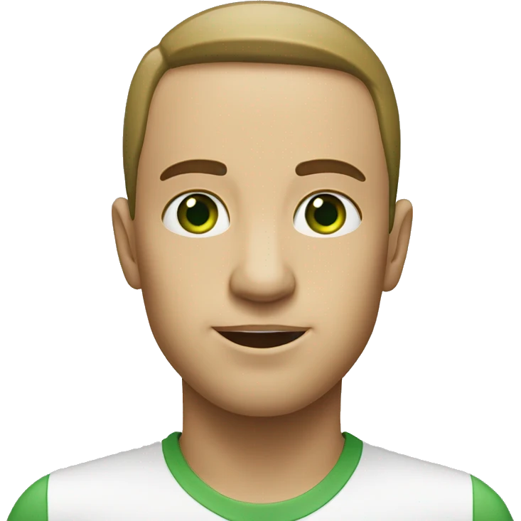 The face is green and the eyes are white emoji
