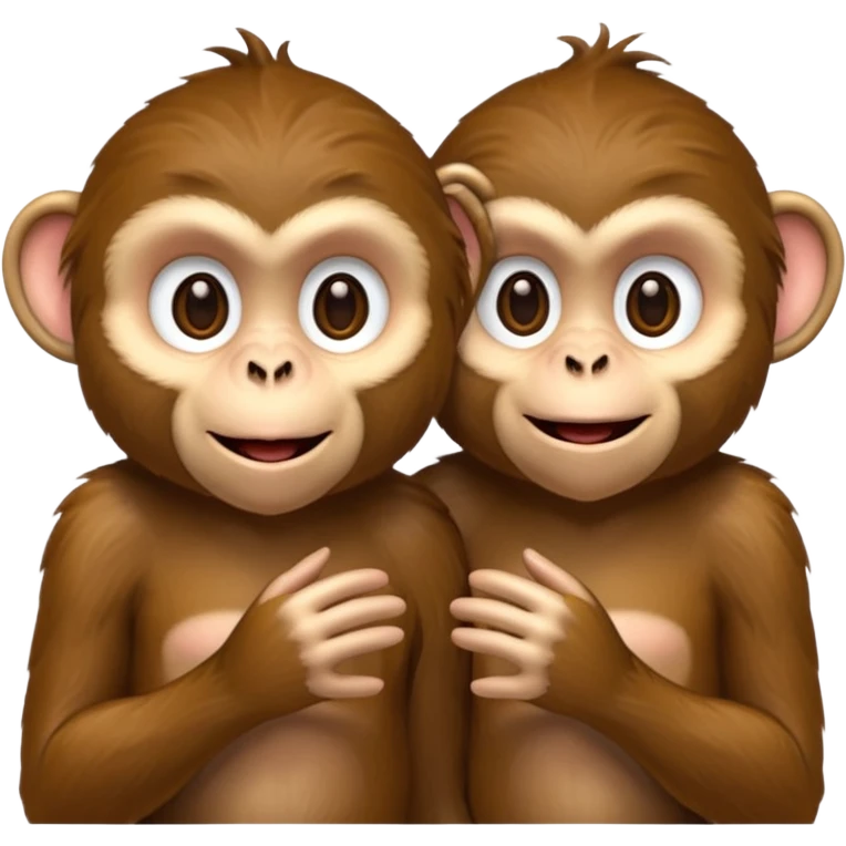 two monkeys chatting emoji